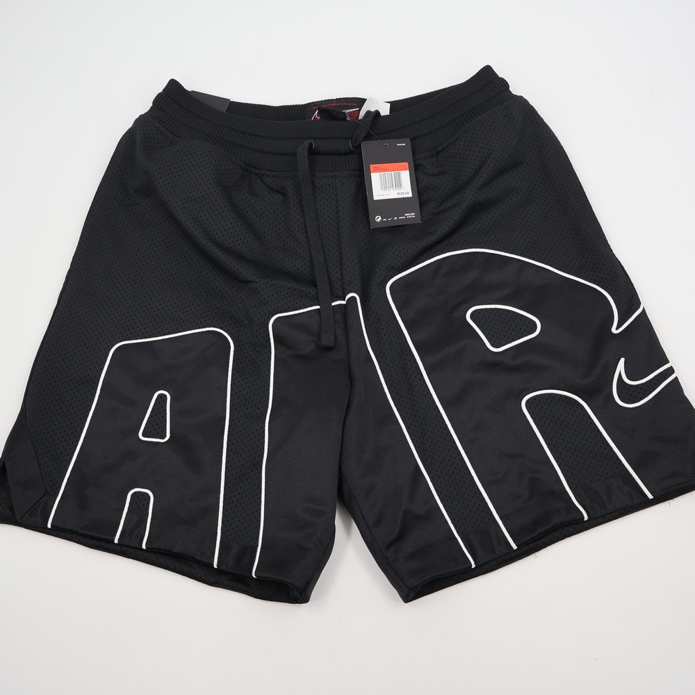 Nike Air More Uptempo Basketball Shorts Mens Large Black BV7737-010 Mesh NWT
